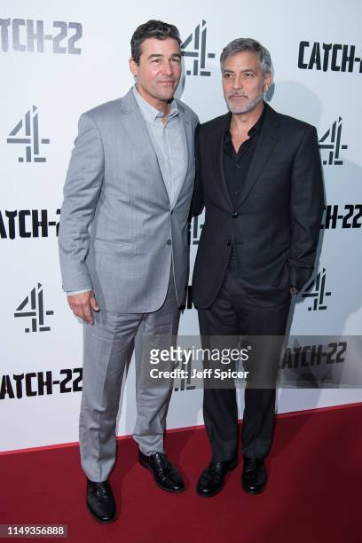Kyle Chandler and George Clooney attend the "Catch 22" UK premiere on May 15, 2019 in London, United Kingdom.