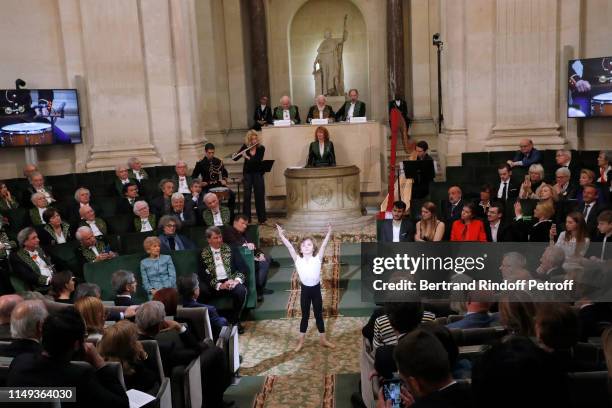 Lucien Renet dancing on a choreography of Maurice Bejart on Ravel's Bolero in front of Muriel Mayette-Holtz, Permanent Secretary of the French...