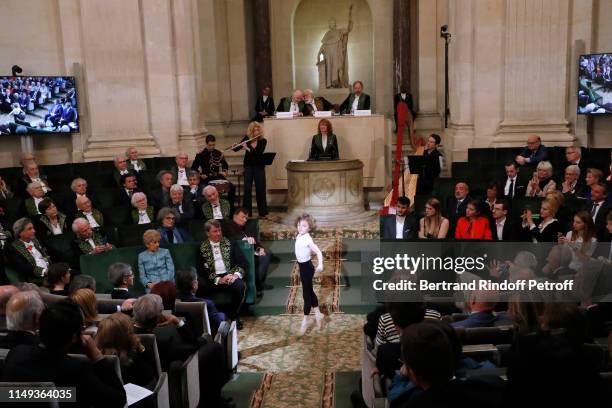 Lucien Renet dancing on a choreography of Maurice Bejart on Ravel's Bolero in front of Muriel Mayette-Holtz, Permanent Secretary of the French...