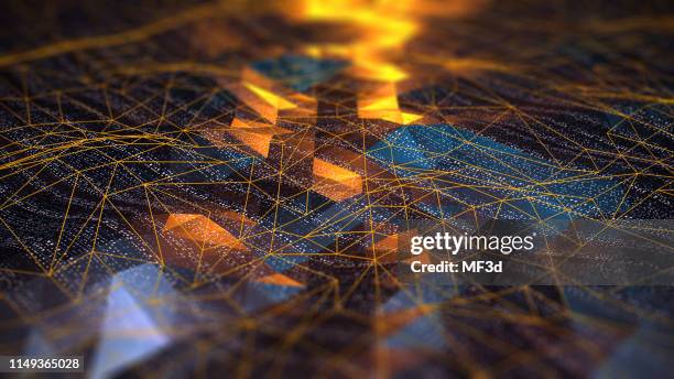 abstract digital network communication - blockchain technology stock pictures, royalty-free photos & images