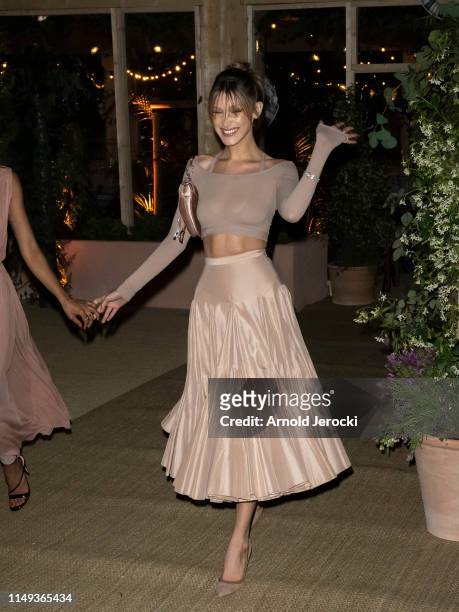Bella Hadid is seen leaving the Dior Dinner during the 72nd annual Cannes Film Festival on May 15, 2019 in Cannes, France.