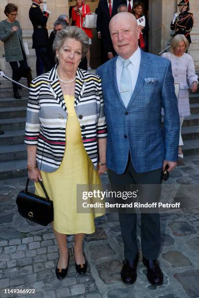 Princess Chantal de France and her husband Baron Francois Xavier de Sanbucy de Sorgues attend the Installation of Muriel Mayette-Holtz elected Member...