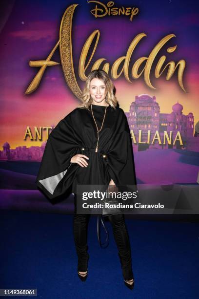 Elena Barolo attends the Aladdin photocall and red carpet at The Space Cinema Odeon on May 15, 2019 in Milan, Italy.