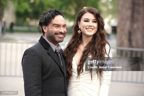 Johnny Galecki and Alaina Meyer arrive at the Statue Of Liberty Museum Opening Celebration at Battery Park on May 15, 2019 in New York City.