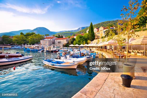 town of bol on brac island waterfront view - brac croatia stock pictures, royalty-free photos & images