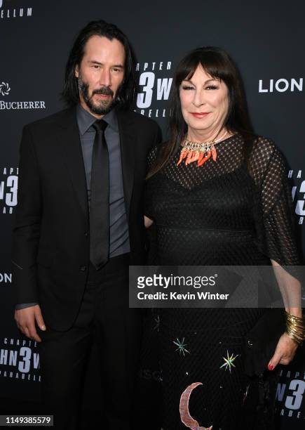 Keanu Reeves and Anjelica Huston attend the special screening of Lionsgate's "John Wick: Chapter 3 - Parabellum" at TCL Chinese Theatre on May 15,...