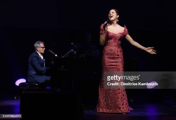 David Foster and Katharine McPhee perform onstage during the Hot Pink Party hosted by the Breast Cancer Research Foundation at Park Avenue Armory on...