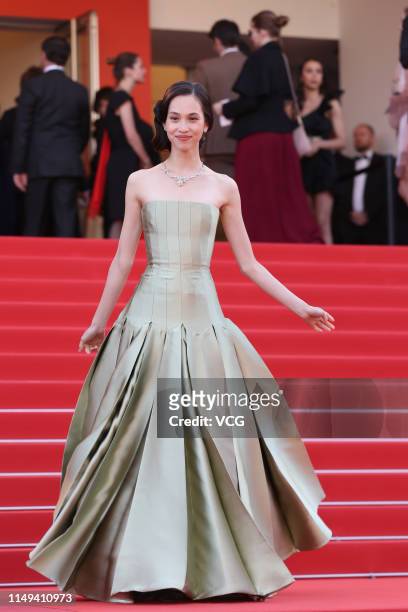 American-Japanese model/actress Kiko Mizuhara attends the screening of film 'Les Miserables' during the 72nd annual Cannes Film Festival on May 15,...