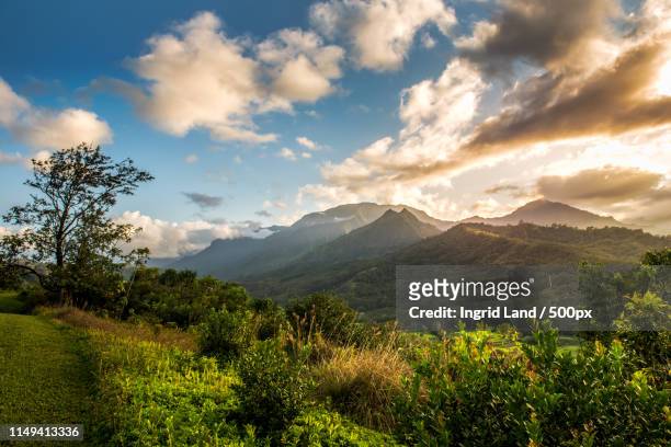 golden heavens - princeville stock pictures, royalty-free photos & images