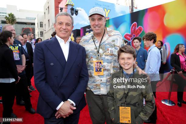 The Walt Disney Company Chairman and CEO Bob Iger, Kevin Nealon, and Gable Ness Nealon attend the world premiere of Disney and Pixar's TOY STORY 4 at...