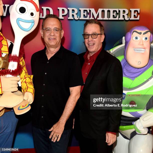 Tom Hanks and Tim Allen attend the world premiere of Disney and Pixar's TOY STORY 4 at the El Capitan Theatre in Hollywood, CA on Tuesday, June 11,...