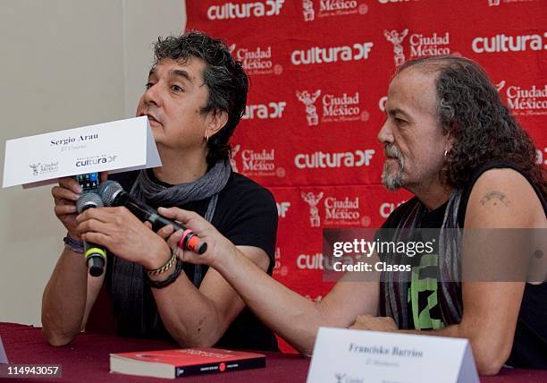 Francisko Barrios and Armando Vega Gil, member of the rock band Botellita de Jerez, at Ciudad Theatre on May 30, 2011 in Mexico City, Mexico.