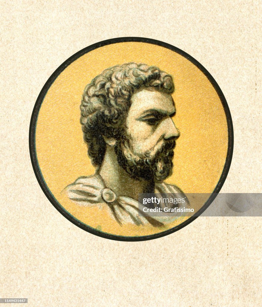 Marcus Roman Roman Emperor Marcus Aurelius Portrait High-Res Vector Graphic - Getty ...