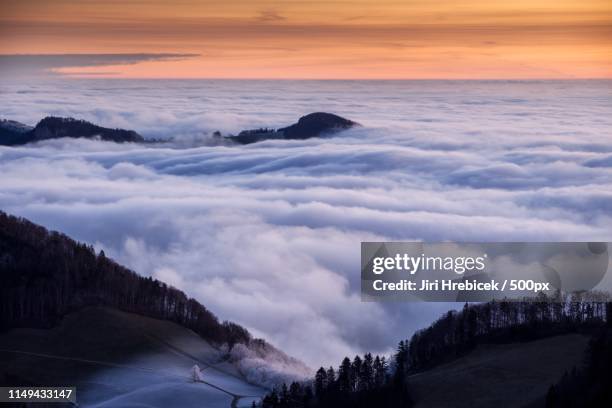 Misty Morning In Jura Mountains High-Res Stock Photo
