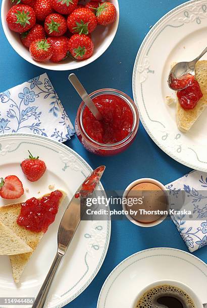 strawberry breakfast - egg cup stock pictures, royalty-free photos & images