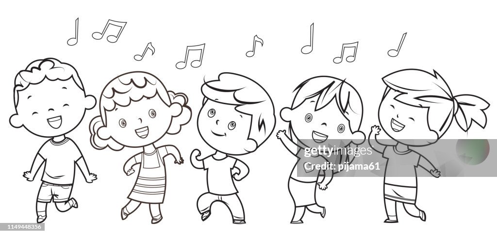 Libro Para Colorear Niños Bailando Ilustración de stock - Getty Images Libro Para Colorear Niños Bailando Ilustración de stock - Getty Images