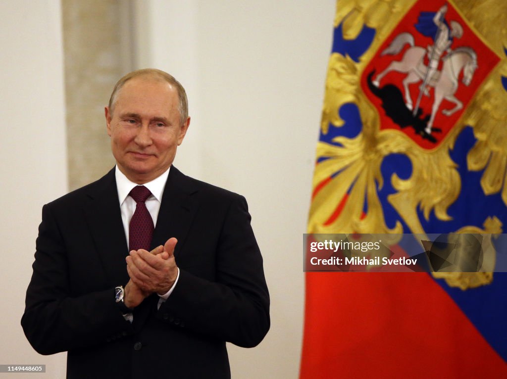 Russian President Vladimir Putin marks the Russia Day