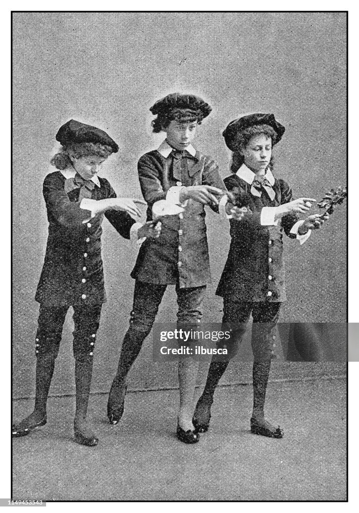Antique photo: Children theatre play