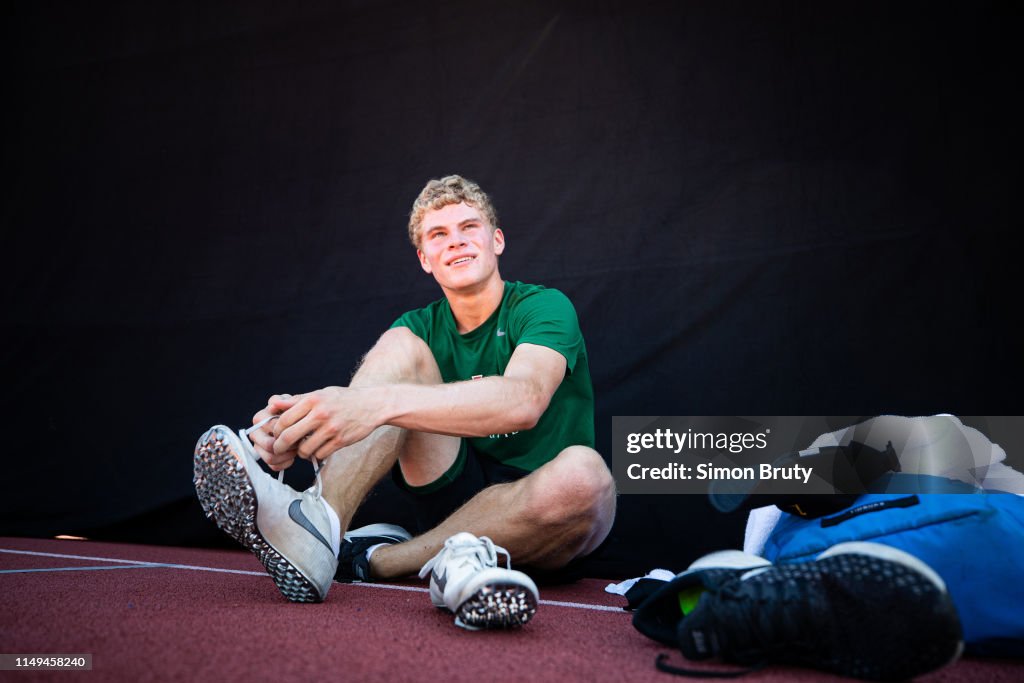 Portrait of Strake Jesuit HS Matthew Boling posing during photo shoot