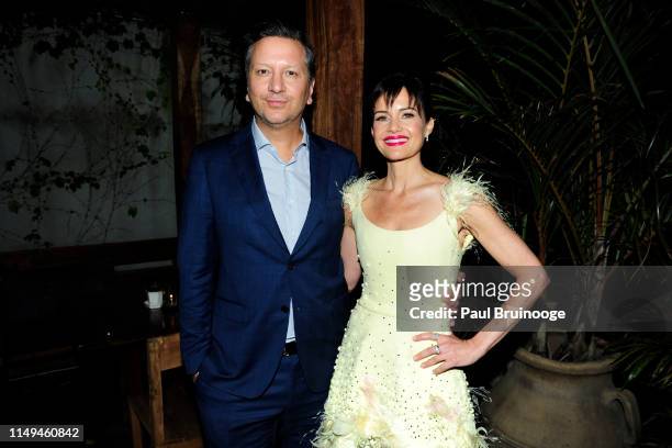 Sebastian Gutierrez and Carla Gugino attend Cinemax And The Cinema Society Host The After Party For "Jett" at Gitano Jungle Terraces on June 11, 2019...