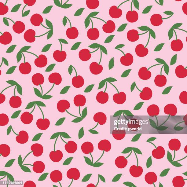 stockillustraties, clipart, cartoons en iconen met cherry naadloos patroon. - cherries