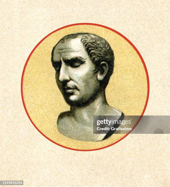 roman emperor julius caesar portrait - cesar 2019 stock illustrations