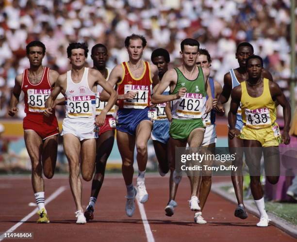 Sebastian Coe of Great Britain during the heats of the Men's 1500 metres event at the XXIII Summer Olympics on 9th August 1984 at the Los Angeles...