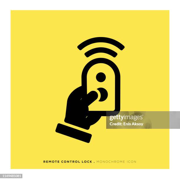 remote control lock monochrome icon - automatic door stock illustrations