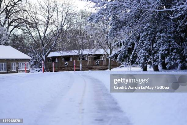 fond du lac winter wonderland - lac michigan stock-fotos und bilder