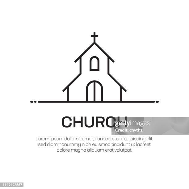 church vector line icon - simple thin line icon, premium quality design element - pope stock illustrations