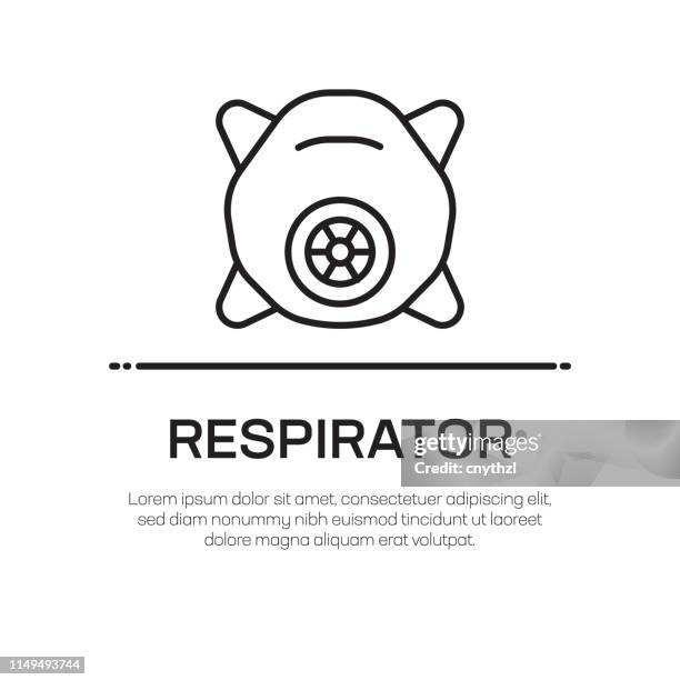 respirator vector line icon - simple thin line icon, premium quality design element - terrorist attack icon stock illustrations