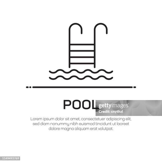 illustrations, cliparts, dessins animés et icônes de icône de ligne de vecteur de piscine-icône simple de ligne mince, élément de conception de qualité supérieure - turkey coup