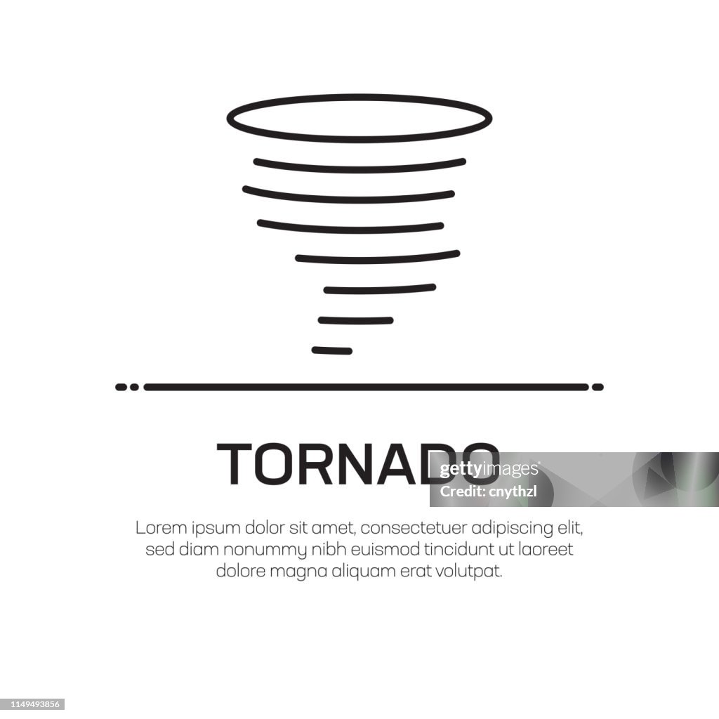 Tornado Vector Line Icon - Simple Thin Line Icon, Premium Quality Design Element