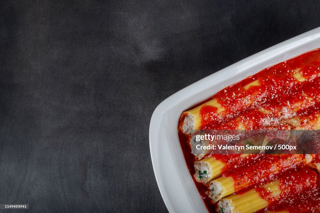 Cannelloni Baked With Ham And Cheese