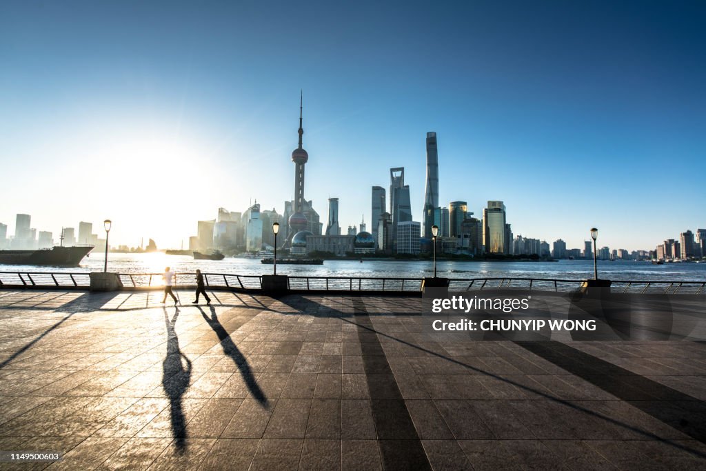 Morgen, der Bund in Shanghai