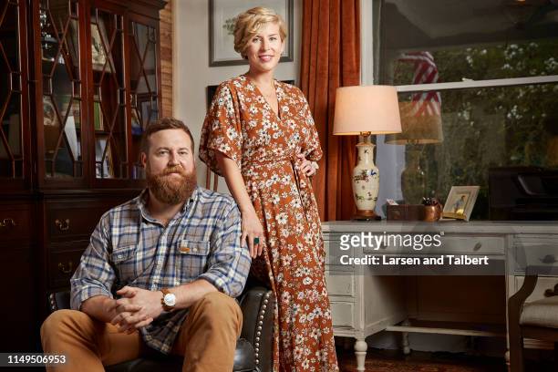 Hosts Ben Napier and Erin Napier are photographed for Guideposts Magazine on August 10, 2018 in Laurel, Mississippi.