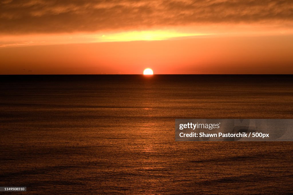 Sun Going Down Over Ocean