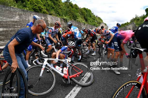 Manuel Belletti of Italy and Team Androni Giocattoli - Sidermec / Fabio Sabatini of Italy and Team Deceuninck - Quick-Step / Miles Scotson of...