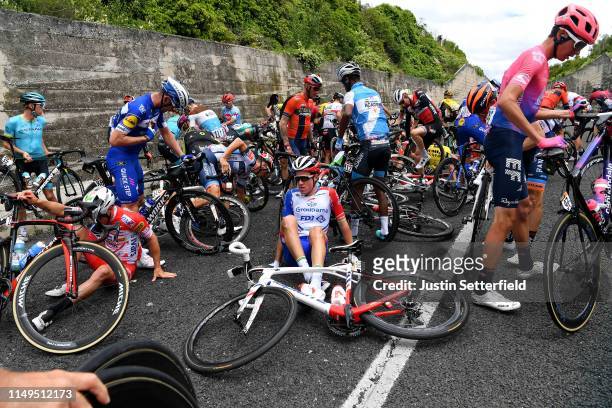 Manuel Belletti of Italy and Team Androni Giocattoli - Sidermec / Fabio Sabatini of Italy and Team Deceuninck - Quick-Step / Miles Scotson of...
