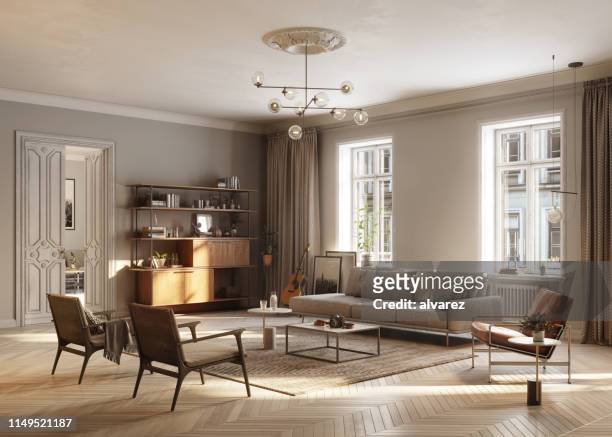 full furnished living room - inside of stock pictures, royalty-free photos & images