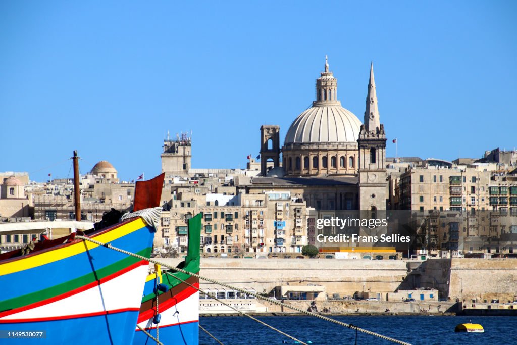 View from Sliema on Valletta across the bay, Malta