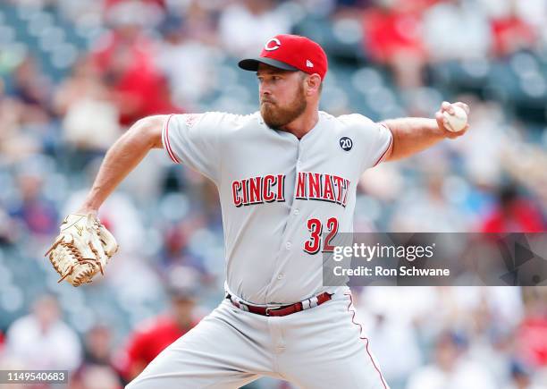 Zach Duke of the Cincinnati Reds pitches against the Cleveland Indians during the ninth inning at Progressive Field on June 12, 2019 in Cleveland,...