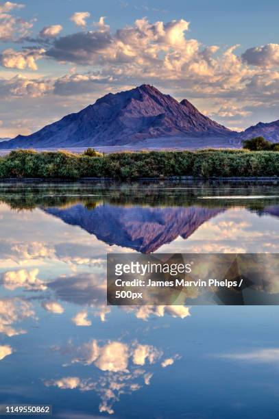 frenchman mountain morning reflection - henderson nevada stock pictures, royalty-free photos & images