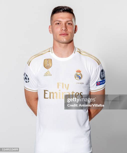 Luka Jovic is presented as new player of Real Madrid CF at Estadio Santiago Bernabeu on June 12, 2019 in Madrid, Spain.
