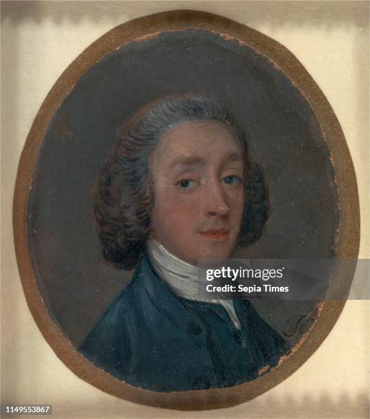 Portrait of a Young Man with Powdered Hair Possibly a self-portrait Signed, lower right: 'TG' ; on verso: 'by T.Gainsborough his own portrait',...