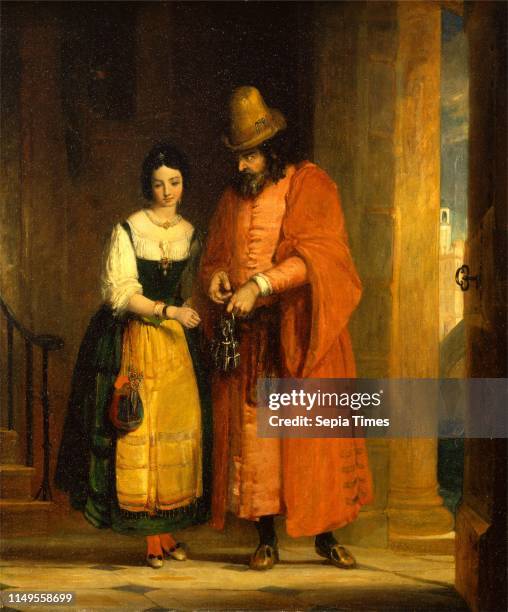 Shylock and Jessica from the 'Merchant of Venice,' II, ii Signed, lower right: 'G.S. Newton', Gilbert Stuart Newton, 1794-1835, British