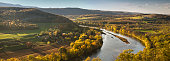 Pennsylvania valley and river panoramic in autumn