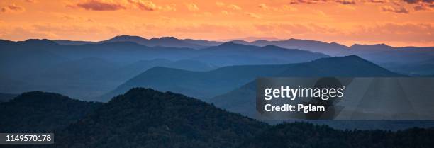 blue ridge mountains scenic panorama vista view - north carolina aerials stock pictures, royalty-free photos & images