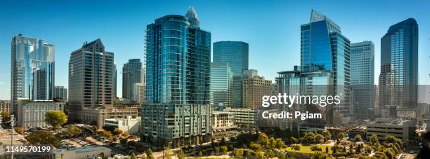 city panorama skyline of downtown charlotte north carolina usa - charlotte skyline stock pictures, royalty-free photos & images