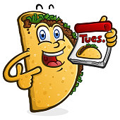 Taco Tuesday Cartoon Character
